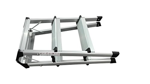 1PLUS Aluminium Tritt / Leiter Trittleiter Klapptritt 2 x 3 Stufen bis 150 kg belastbar, Höhe: ca. 60 cm - 6