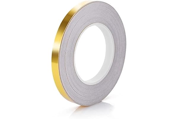 TRUEBOND Golden Tile Tape (Size- 10mm x 50meter) Home Floor Wallpaper Waterproof Tiles, Tile Gap Tiles Stickers for Floor - Gold (1)