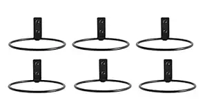 Shiyon Metal Wall Mounting Hanging Ring Shape Plant Stand for Indoor & Outdoor (Black , 18 X 18 X 7 cm ) - Set of 6