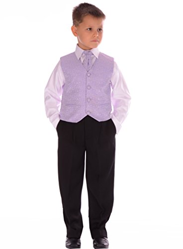 Boys Suits Lilac Scroll Suit Wedding Formal Pageboy Usher 4 Piece Age 0-3 Months to 8-9 Years