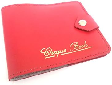 AKSHIDEAKSHIDE Red Bonded Leather Style Cheque Book Holder /Leather Style Cheque Book Cover