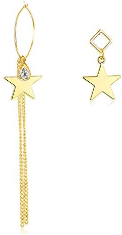 Golden Star Tassel Dangle Earring Mismatched Ear Fashion Bridal Set Christmas Gift For Women Girl