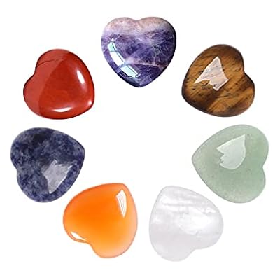 Healing Crystals For Beginners 7 Chakra Crystals And Gemstones Healing Natural Heart Pocket Palm Stones Meditation Reiki Energy Balancing Yoga Spiritual Gifts For Women