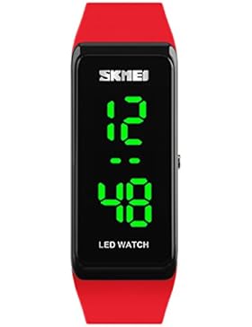 Frauen rote dünne beiläufige Armbanduhr Art und Weise sports Silikonband intelligenter Uhr für Kinder Männer Kinder