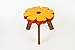 Children's Solid Wood Stool "Flower" (brown)
