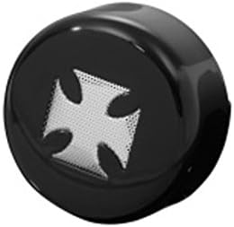 Black & Chrome Maltese Cross Horn Cover for Harley-Davidson