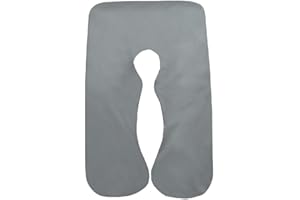SHANNA Funda de Almohada del Cuerpo del Embarazo, Funda de Almohada de Maternidad de algodón en Forma de U 80 * 155 cm (Gris Oscuro)