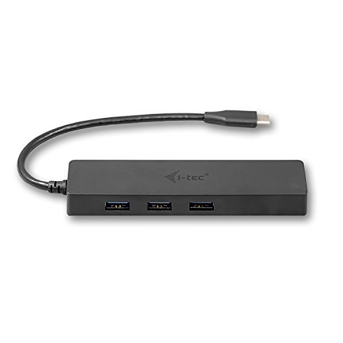 i-tec USB C Slim HUB 3-Port mit Gigabit Ethernet Adapter, USB 3.0 auf RJ-45, 10/100/1000 Mbps, 3x USB 3.0 Port, für Notebook Tablet Smartphone PC mit USB-C Konnektor, kompatible mit Thunderbolt 3, Windows Mac Linux Android - 2