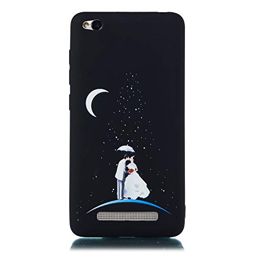 Carols Redmi 5A Case, [Ultra-Thin] Xiaomi Redmi 5A (Black) Matte Premium Matte Soft Case - Couple