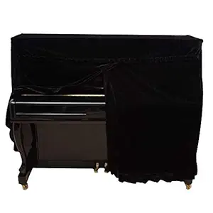 GRAB IT Upright Piano Cover, Colorfast Pleuche Full Piano Dust Proof Decorated Cover