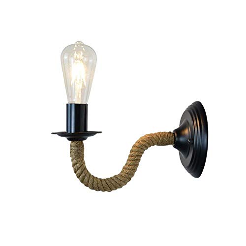 Preisvergleich Produktbild WangLei Wandleuchte, American Country Industrial Wind Bar Cafe Hanfseil Schmiedeeisen E27 Wandleuchte Gang Wandleuchte Nachttischlampe