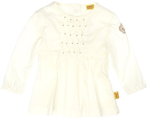 Steiff Baby Girls Tunika 1/1 Arm Tunic Crew Neck Long Sleeve Blouse, Off-White (cloud Dancer White 1610), 6-12 months (Manufacturer size: 80)