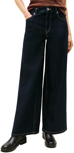 Tommy Hilfiger Donna Jeans Rinse 70'S Wide Leg Vita Alta, Nero (Rinse), 34W/25L