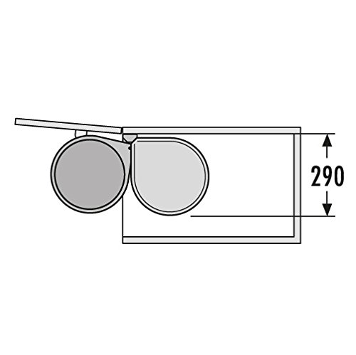 Hailo 3515001 Abfallsammler MO Swing 40.1/15 w Schränke ab 400 mm Breite mit Drehtür - 3