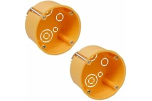 PERFECT EQUIPMENT FOR YOUR HOME 2x Hohlwanddose - Gerätedose Schalterdose - Dosentiefe 45 mm - Ø 68 x 45 mm - inkl. Geräteschrauben - Orange - 2 Stück