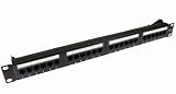 24 puertos Rhinocables 24 Puerto CAT 5e red Panel montaje en rack RJ45 Ethernet Hub para 19 \"estante * Cable Management Bar incluido