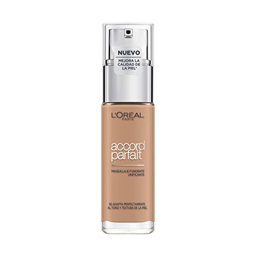 L'Oréal Paris Make-up designer Accord Parfait, Base Maquillaje Acabado Natural, Tono Medio 5D Sable Dore, 30 ml