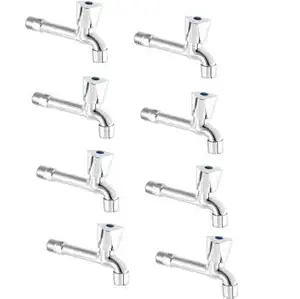 Torofy Stainless Steel Jazz Long Body Bathroom Kitchen Tap Foam Flow with Wall Flange (Pack of 8)