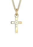Elegante Kreuz-Halskette aus 585 Gelbgold