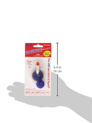 Plus Japan TG-611 - Pegamento en cinta recambiable permanente  transparente y azul