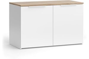 ‎VICCO Vicco Kommode Wido, Weiß/Sonoma, 40 x 50 cm mit 2 Türen