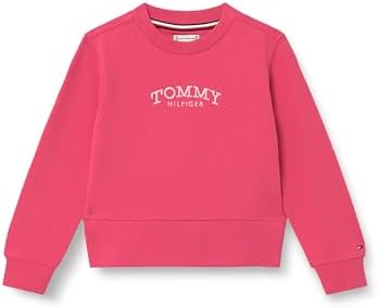 Tommy Hilfiger High Rib Hem Crew Neck Kg0kg08989 Felpa Pullover, Red (Vintage Cerise), 10 Anni Bambina