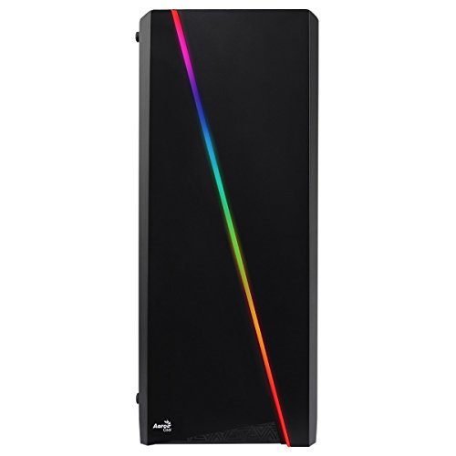 Aerocool Cylon - Caja de Ordenador para PC  semitorre  ATX  Panel Lateral acr  lico  LED RGB en Panel Frontal  13 Modos de iluminaci  n  Incluye Ventilador Trasero 12cm  USB 3 0   Color Negro