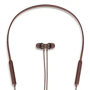 FINGERS Chic BT5 Wireless Bluetooth In Ear Neckband Headphone with Mic (Choco Brown)