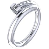 Anello chiodo uomo donna in argento 925 rodiato oro bianco prodotto in italia da new glamour