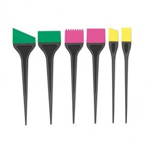 Divers Mezzo - 6 Pinceaux Silicone Couleurs+ Trousse Zip Transparent
