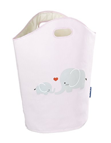 Wenko 62120100 Wäschesammler Kids Elli Wäschekorb Fassungsvermögen 24 L, Polyester, Rosa, 20 x 40 x 52 cm - 2