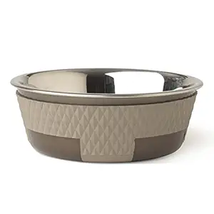 PetRageous Kona Non-Skid Stainless-Steel Bowl, Taupe, 3.75 Cup/6.75