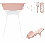bañera, soporte - cepillo, peine, Hamaca, termómetro de baño y tubo de desagüe.