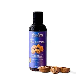 Vasara Cold Pressed Walnut Oil (100 ml) - For Hair, Skin & Thyroid Massage - 100% Pure and Virgin Grade
