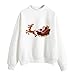 Produktbild Luckycat Damen Weihnachten Langarm Reines Weiß Wapiti Bluse Sweatshirt Pullover Casual Shirt Oberteile Tops Hoodies Kapuzenpulli