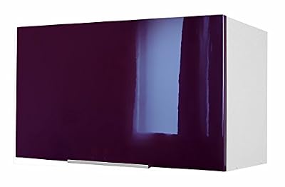Belenus Berlenus CH6HA Meuble Haut de Cuisine sur-Hotte Aubergine Haute Brillance 60 cm