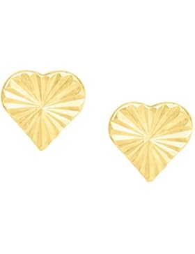 MyGold Herz Ohrstecker Stecker Ohrringe Gelbgold 333 Gold (8 Karat) Ø 4,5mm Diamantiert Herzchen Herzform Taufe...