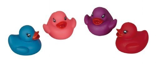 DUCK BATH SET - Bath Time Buddies - Set of 4 Colourful Bath Time Ducks