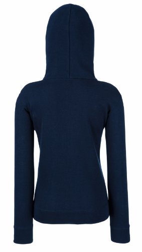 Fruit Of The Loom NEW Lady Fit Hooded Sweat Jacket Deep Navy 2XL