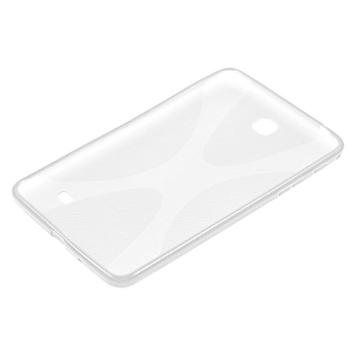 PhoneNatic Case für Samsung Galaxy Tab 4 7.0 Hülle Silikon clear X-Style Cover Galaxy Tab 4 7.0 Tasche + 2 Schutzfolien - 4