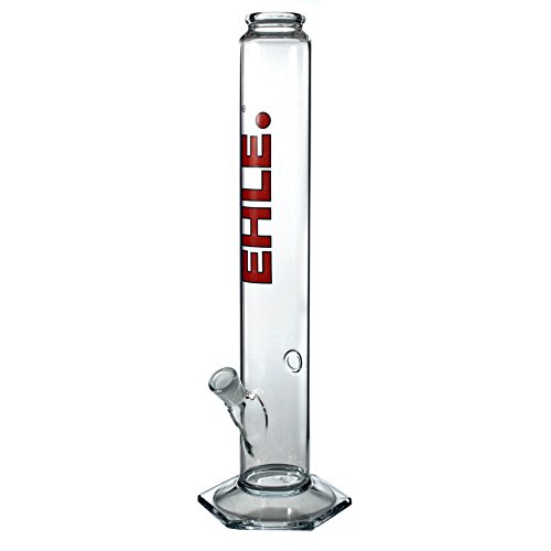 EHLE Bong 1000 ml Wasserpfeife (Gerade, Rot)