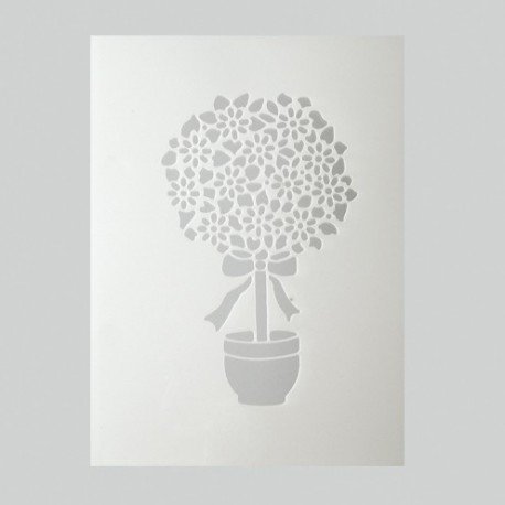 bastelkoerble® Stencils Schablone Baum in Blüte , Kunststoff, format A5
