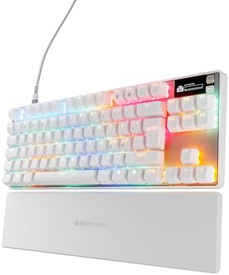 SteelSeries APEX PRO TKL Gen 3 - Interruttori magnetici analogici OmniPoint 3.0, Preimpostazioni automatiche QuickSet (Rapid Trigger, Rapid Tap/SOCD, Protection Mode), OLED, RGB, PBT,USB-C, NOR QWERTY