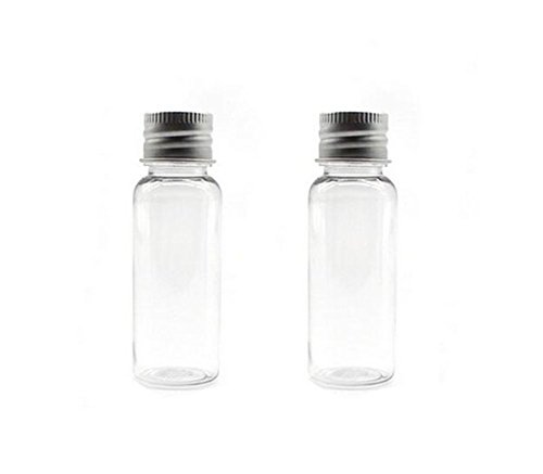 6PCS 10ml/15ml/20ml/30ml Empty Clear Travel Portable Refillable Plastic Essential Oils Powders Creams Small Bottle Jar Container with Aluminum Silver Lid (30ml/ 1oz)