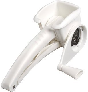 Angope Râpe à fromage manuelle avec lame en acier inoxydable Facile à utiliser, sûr et efficace Blanc