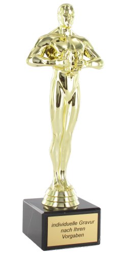 Siegerfigur Viktor Maxi auf Marmorsockel, mit Ihrem persönlichen Wunschtext graviert, 25 cm hoch