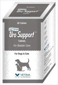 Vetina URO Support Tablets for Bladder Care for DGS and Cats 30 Tablets by Jolly and Cutie Pets (Pack of 2)