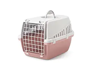 Savic | Dog Carriers| Ideal for Travel by Plane, Boat, car or Train and Meets IATA Standards| Trotter 2 Pet Carrier,(Dimensions 22 x 15 x 13 inch),(Color: Light Grey-Ash Rose)