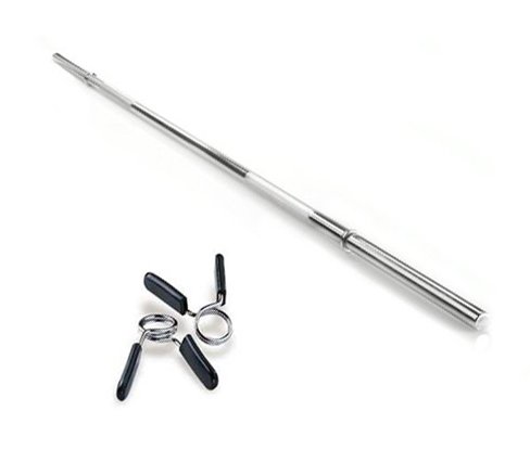 POWER-EXTREME Langhantelstange 200cm inkl Federverschlüsse, glatte Aufnahme, verchromt