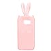 Produktbild Hase Ohr hängen Seil TPU Stand Tasche für Samsung Galaxy S6 Edge klarem Rosa